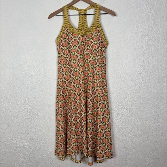 prAna Women's Printed Cali Racerback Sleeveless Dress Safari Guava Size XL - Picture 1 of 4